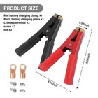 2pcs 1000a Battery Charger Clamps Replacement Pure Copper Jumper Cable Clamps
