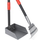 Dog Pooper Scooper  Dog Poop Tray And Rake Set  Pet Waste Removal Black red