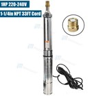 4 In Od  1 Hp Deep Well Submersible Pump 33 Gpm 207 Ft Stainless Steel 220v