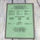 Vintage Harry T s Restaurant Lunch Menu W Plastic Holder Florida   Cafe Diner