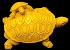 Vtg Carved Stone Turtle   Tortoise Sculpture Figurine Piggyback Made In Italy