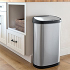 Nine Stars Automatic Kitchen Trash Can  13 Gallon Stainless Steel   Silver-m54
