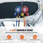 Ac Manifold Gauge Set 4-way Fit R134a R12 R410a R22 Refrigeration Charging Set