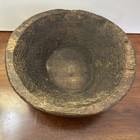 Antique Primitive Hand Carved Wood Bowl Rustic Dark Tone 4 5  X 12 5  Natural
