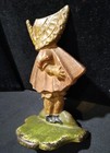 Antique Vintage Cast Iron Little Bo-peep Doorstop Little Girl Original Paint 