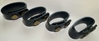 4 Black Leather Double Snap Sam Browne Duty Equipment Belt Keepers Holders