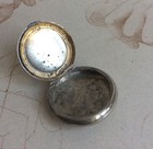 19th Century Silver Metal Powder Or Pill Box - Antique Pill Box