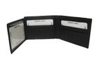 Bifold Wallet Id Credit Card Money Holder Black Lambskin Genuine Leather For Men