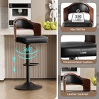 Set Of 1 2 4 Swivel Bar Stools  Adjustable Height Barstools With Back   Footrest