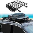  50  Roof Rack W  Cross Bar Set Cargo Carrier Basket Car Rooftop Luggage Storage