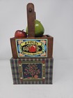 6pc Lot Wayne County Preserving Co Hand Painted Crate 4 Wood Apples   Recipe Box