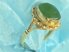 Vintage 9ct Gold Nephrite Jade Solitaire Ring 3 04 Gms