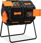 45gal Compost Bin Compost Tumbler Dual Rotating Batch Tumbling Composter Outdoor