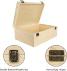 Unfinished Wood Box  12  X 9  X 5  Large Wooden Box  Wood Box With Hinged Lid   