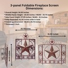 3-panel Fireplace Screen Decorative With Rustic Brown Star Detail - Stand Alo   