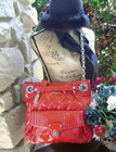 Coach Red Quilted Liquid Glass Patent Leather Large Carryall Shoulder Bag Vtg