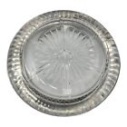 Lot Of 4 Vintage Antique Crystal And Hammered Silver Glass Coaster Set 4 In 