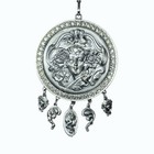 Genuine Signed Rare Goldette Art Nouveau Goddess Lariat Pendant Silver Tn Charms
