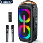 Karaoke Machine With Mic Musice Player Subwoofer For Home Party  Disco Led Light