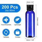 2oz Plastic Bottles With Lids  200 Pcs Reusable Travel Containers  blue Black 