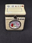 Vintage Porcelain Hinged Laundry Clothes Washing Machine Trinket Box