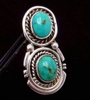 Vintage Jeff Largo Navajo Sterling Silver Turquoise Pierced Earrings 27343