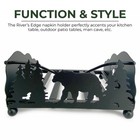 Rivers Edge Products Rustic Weighted Paper Napkin Holder Steel Laser Cut Bear
