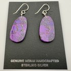 Santo Domingo Pueblo Turquoise Slab Dangle Earrings Native American Jewelry