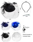 Vintage Fascinators Pillbox Hats 1920s With Veil Feather Top For Women Party