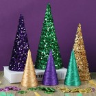 6 Pcs 12  10  6  Christmas Cone Tree Decoration Christmas Glitter Table Tree    