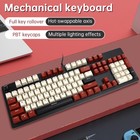 104key Wired Mechanical Linear Switch Gaming Keyboard With Blue Switch Rgb Light