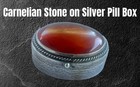 Antique 900 Silver Pill Box With Carnelian Stone 40 6g