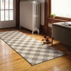 2 4 x7  Gingham Washable Runner Rug Heathered Gray ivory - Threshold