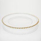8 Pcs 12  Gold Rim Clear Glass Charger Plates Wedding Party Dinner Supplies Sale