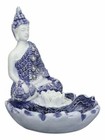 Ebros Meditating Buddha Incense Holder Burner In Terracotta Blue 4 25  High
