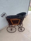 Vintage Doll Baby Carriage Stroller Buggy Antique Canvas Classic Throwback Used 
