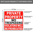 4 Pack Large No Trespassing Signs Private Property  9 5 Inch X 9 5 Inch Private