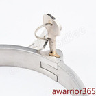 304 Real Stainless Steel Locking Neck Collar Binding Slave Choker Restraint