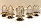 Salvage Ship Brass Metal Patio Alleyway Nautical Bulkhead Wall Light Lot Of 5