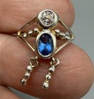 Sterling Silver Oval September Boy Child Blue Birthstone Mom Ring Sz 5 75