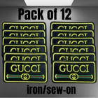 Gucci Name Embroidered Patch Iron On Sew On Applique Badge Pack Of 12