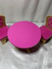 Barbie Size Kid Kraft Pink Wood Doll Furniture Table   2 Chairs Set Kidkraft