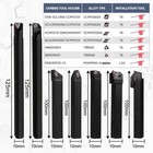 Indexable Lathe Turning Tools 21pcs Kit   3 8  10mm Shank 7pcs Metal Lathe Tool   
