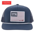 Hooey Youth Liberty Roper Snapback Hat Navy 1776 Flag Patch Cap