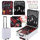 799pcs Hand Tool Kit Mechanics Tool Kit Metric Ratchet Wrench Set Trolley Box Us