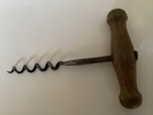 Vintage Wood Handle Corkscrew Antique Straight Pull  Four  Inch Small
