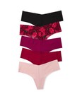 Lot 5 Victoria   s Secret Sz M No-show Thong String Panty Bundle Pack