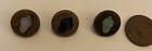 Antique Acorn Waistcoat Buttons 3 Brass Relief Glass Victorian Charmstring
