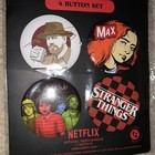 Stranger Things Limited Edition Crate Netflix Official 4 Button Set New Nip