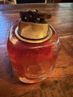 Vintage Murano Style Amber Art Glass Table Lighter Mcm Heavy Glass Italy 